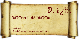 Dósai Ádám névjegykártya